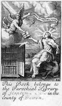 Bray bookplate type 1A engraved by Simon Gribelin in 1709